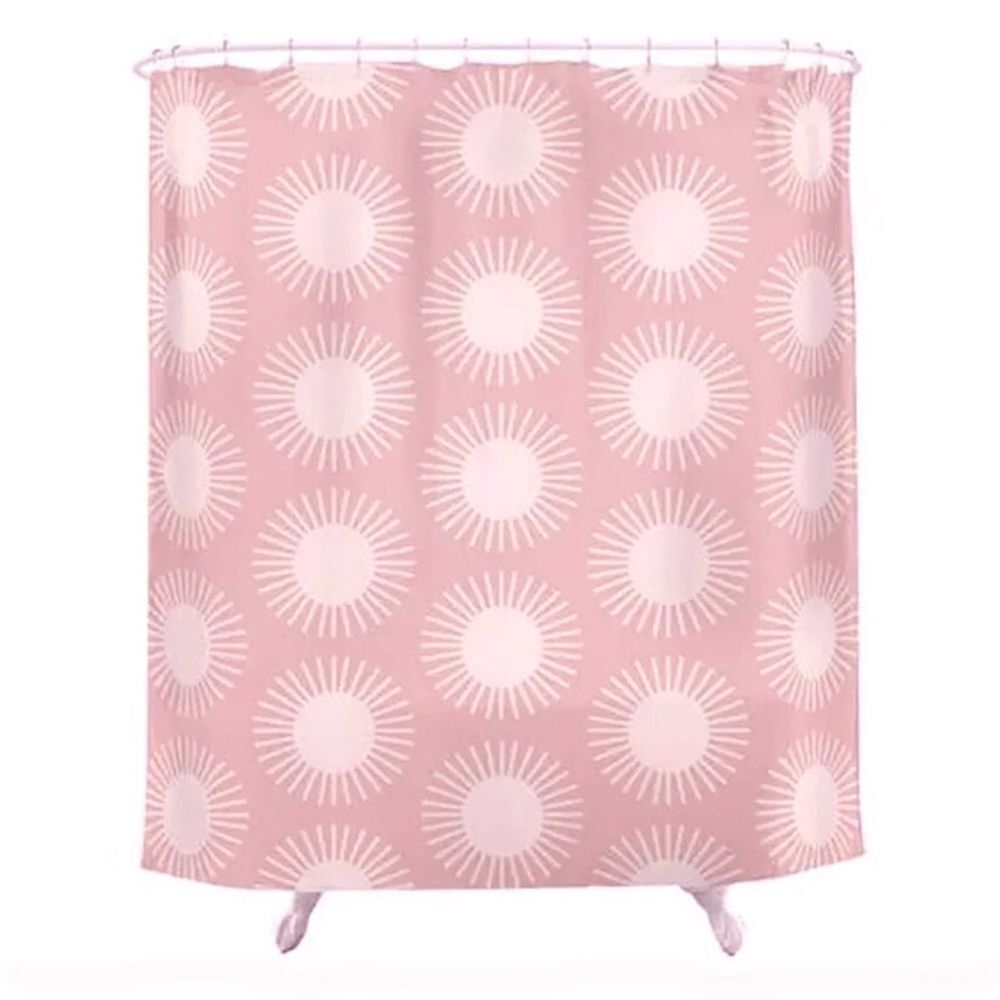 NWOT Society6 Pink Soleil Sun Pattern Designer Shower Curtain 69" x 72"